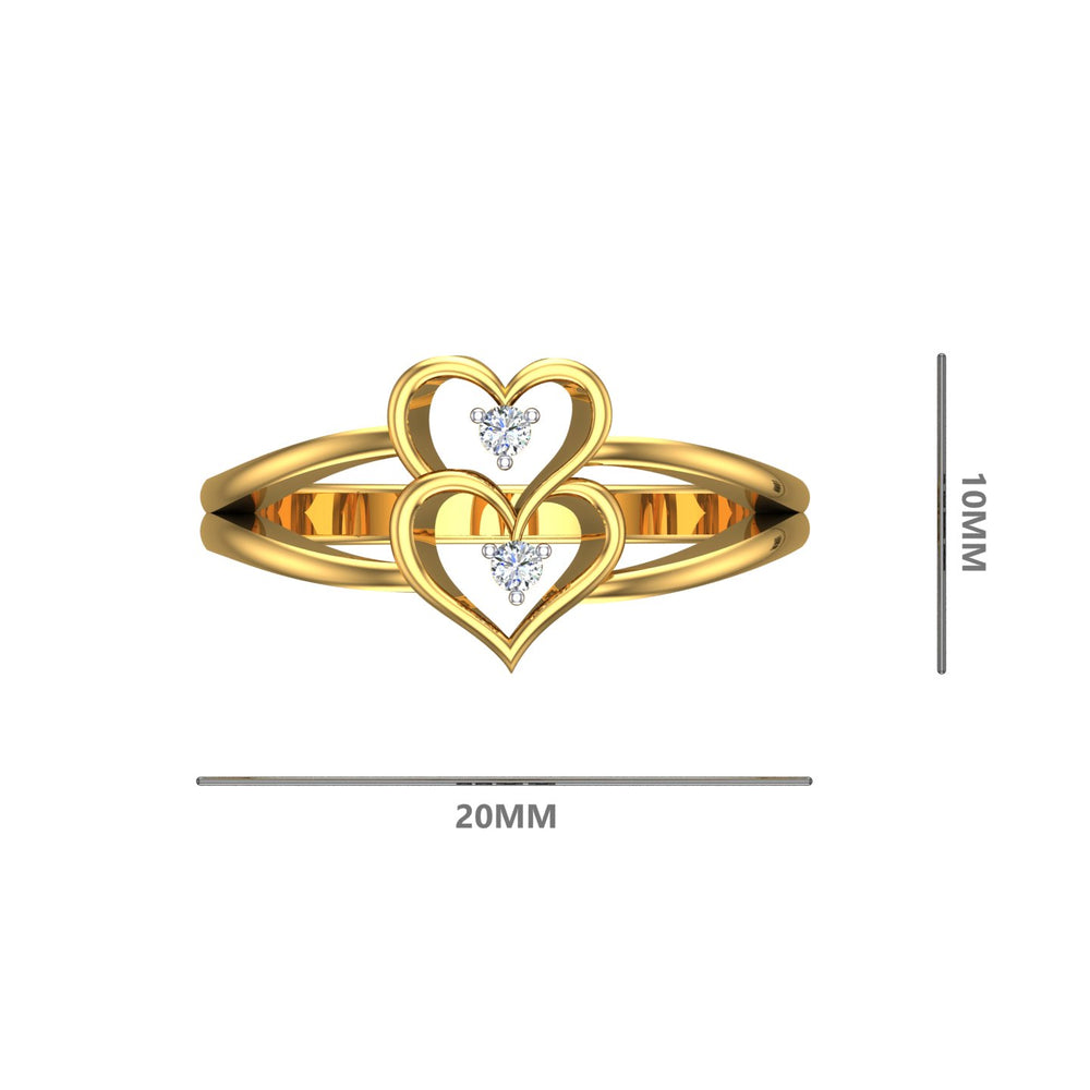 Twin Hearts Diamond Ring