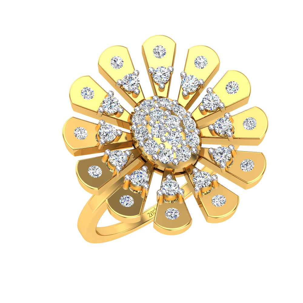 Sunburst Blossom Diamond Ring
