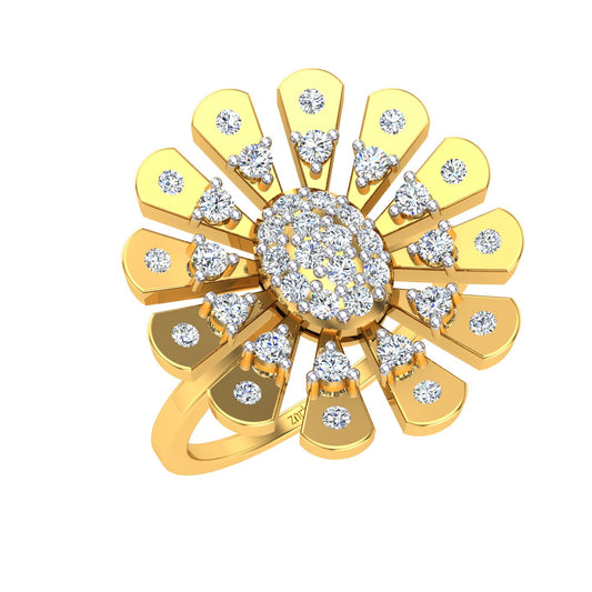 Sunburst Blossom Diamond Ring