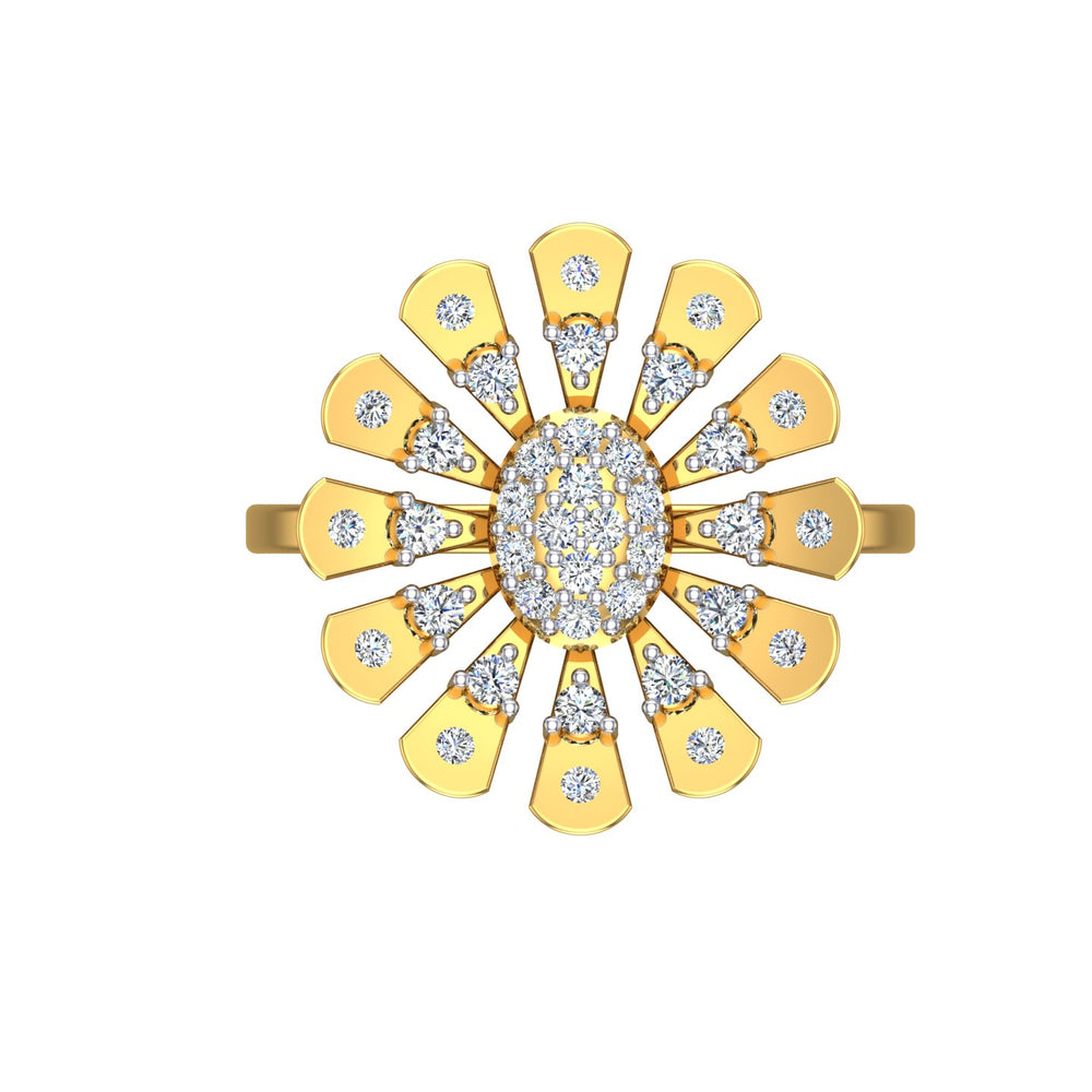 Sunburst Blossom Diamond Ring