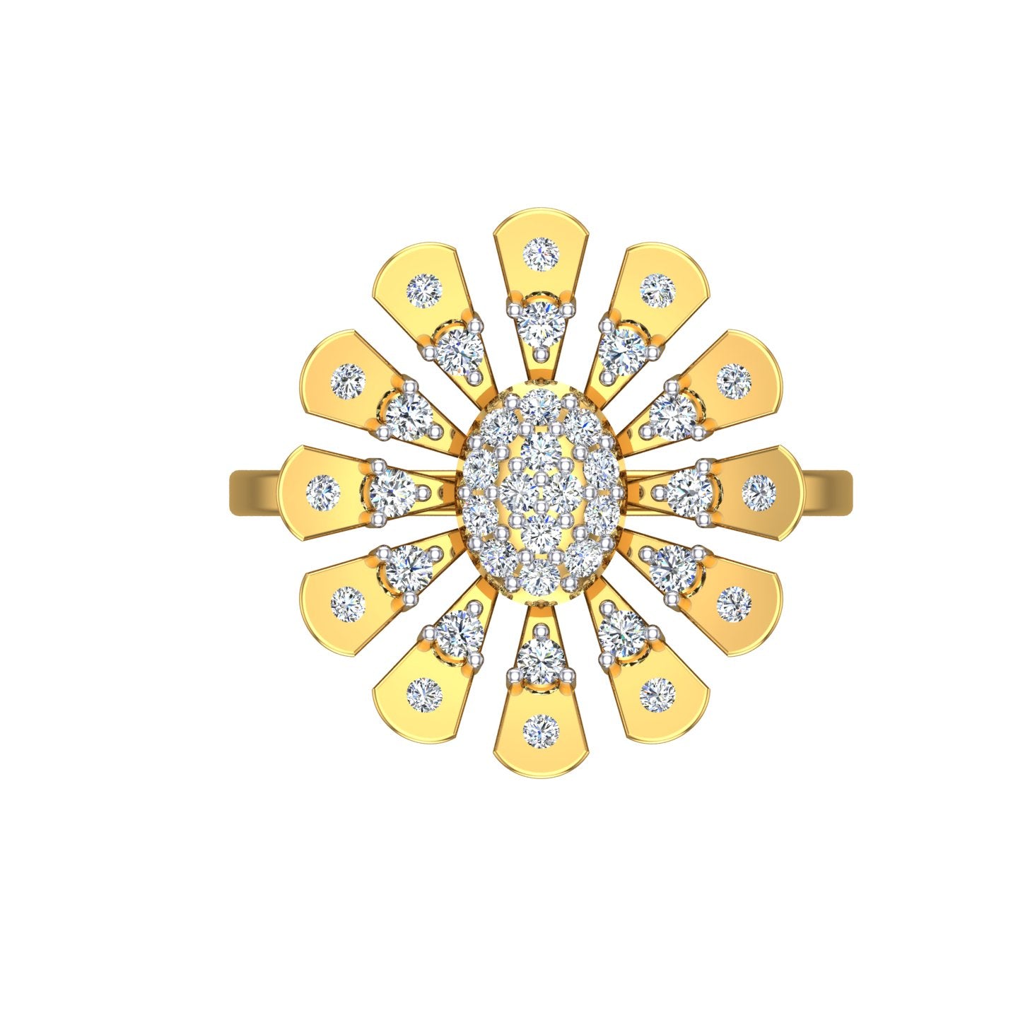 Sunburst Blossom Diamond Ring
