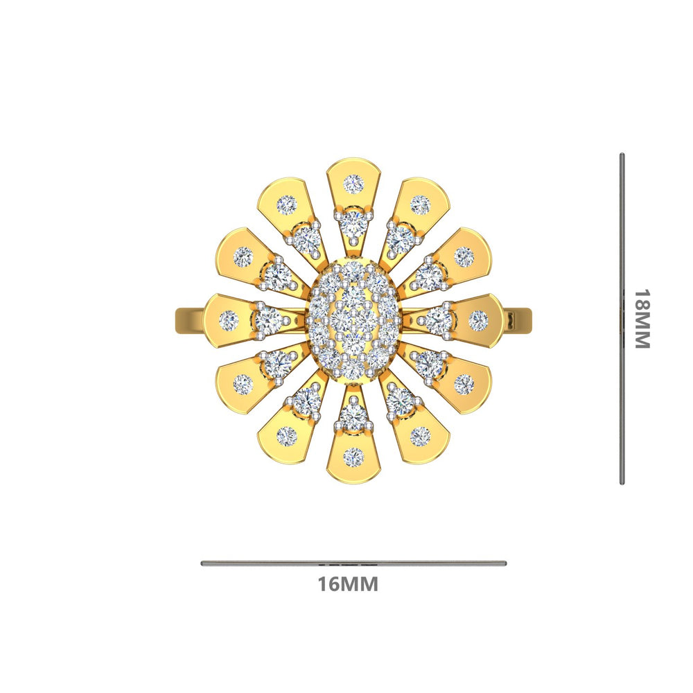 Sunburst Blossom Diamond Ring