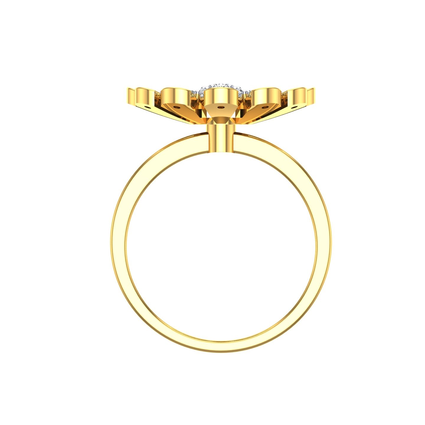 Sunburst Blossom Diamond Ring