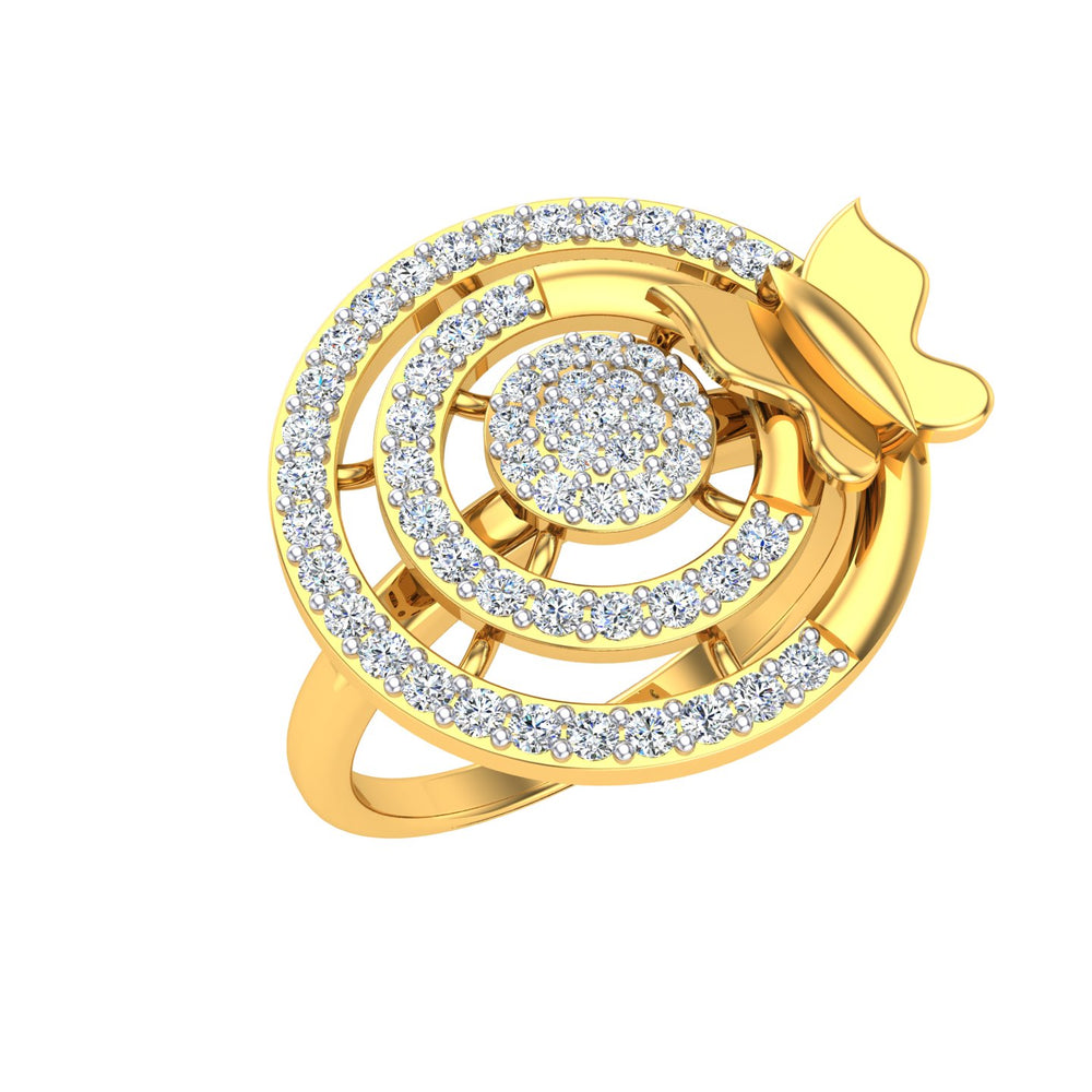 Butterfly Orbit Diamond Ring