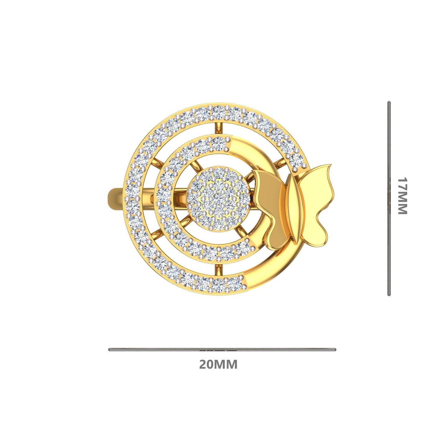 Butterfly Orbit Diamond Ring