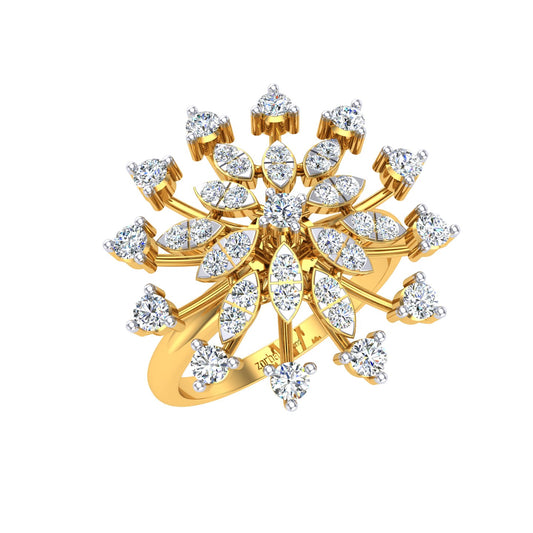 Celestial Snowflake Diamond Ring