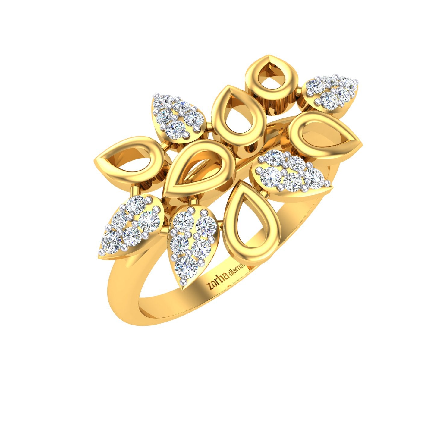 Diamond Vine Blossom Ring