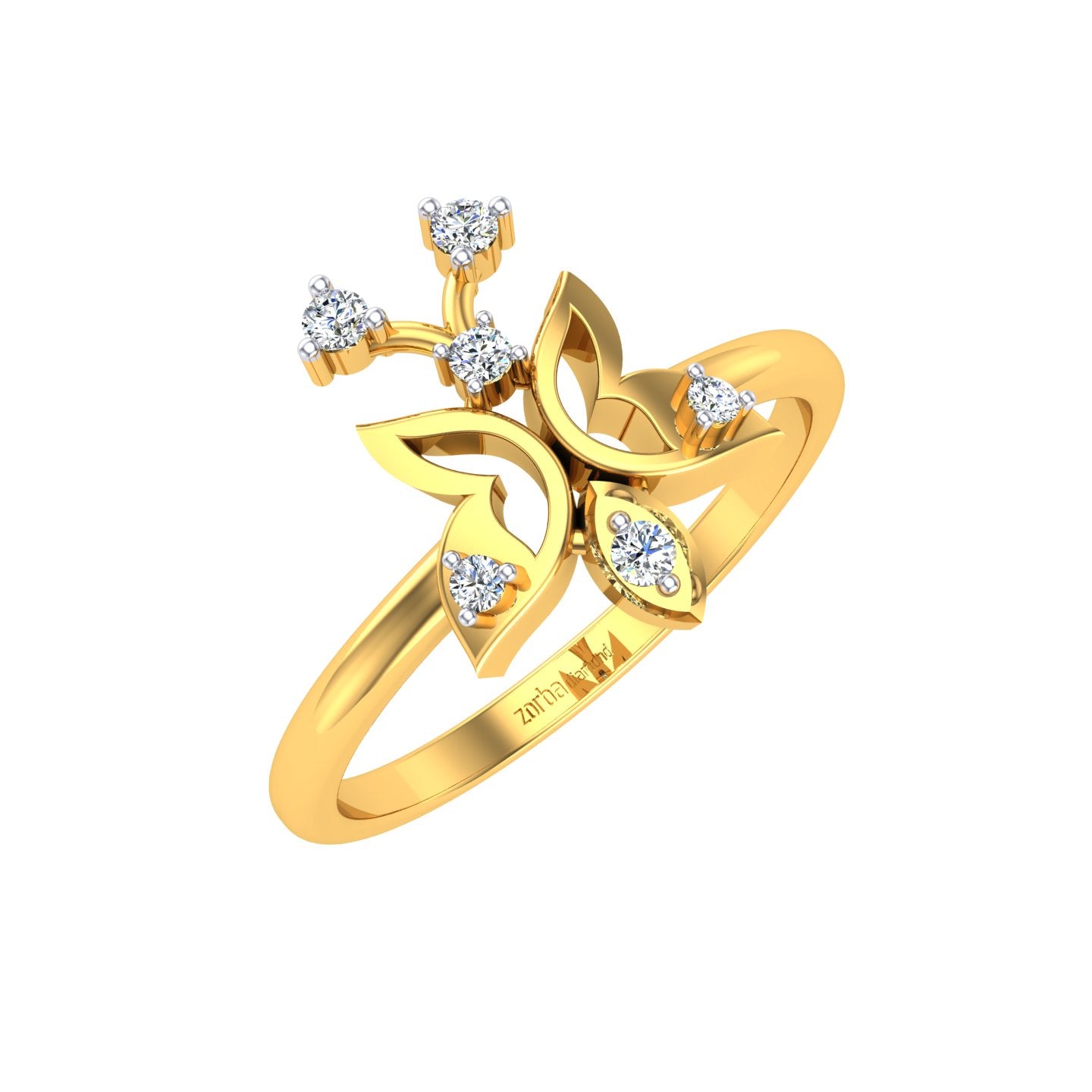 Diamond Blossom Vine Ring
