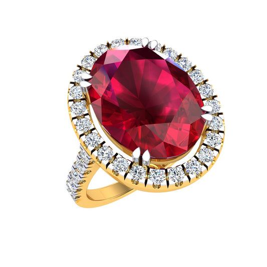 Royal Crimson Halo Ring