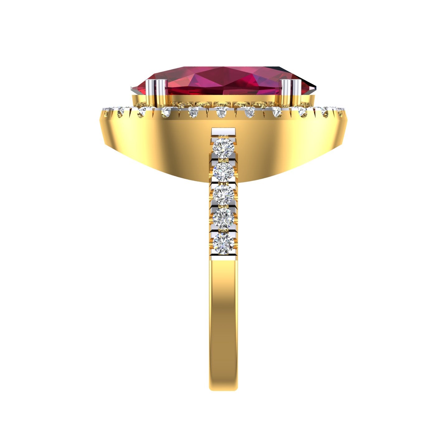 Royal Crimson Halo Ring