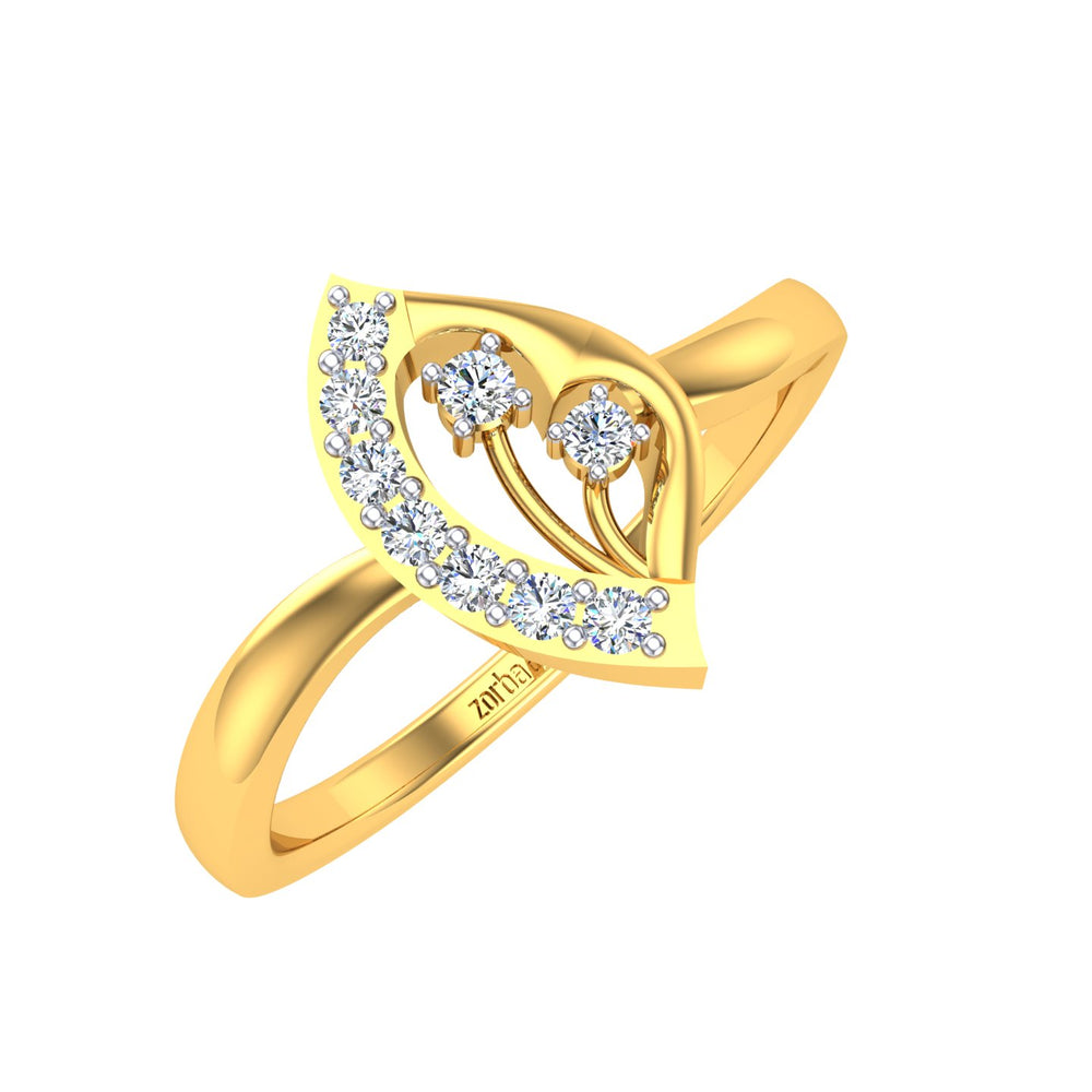 Emerald Leaf Spark Ring