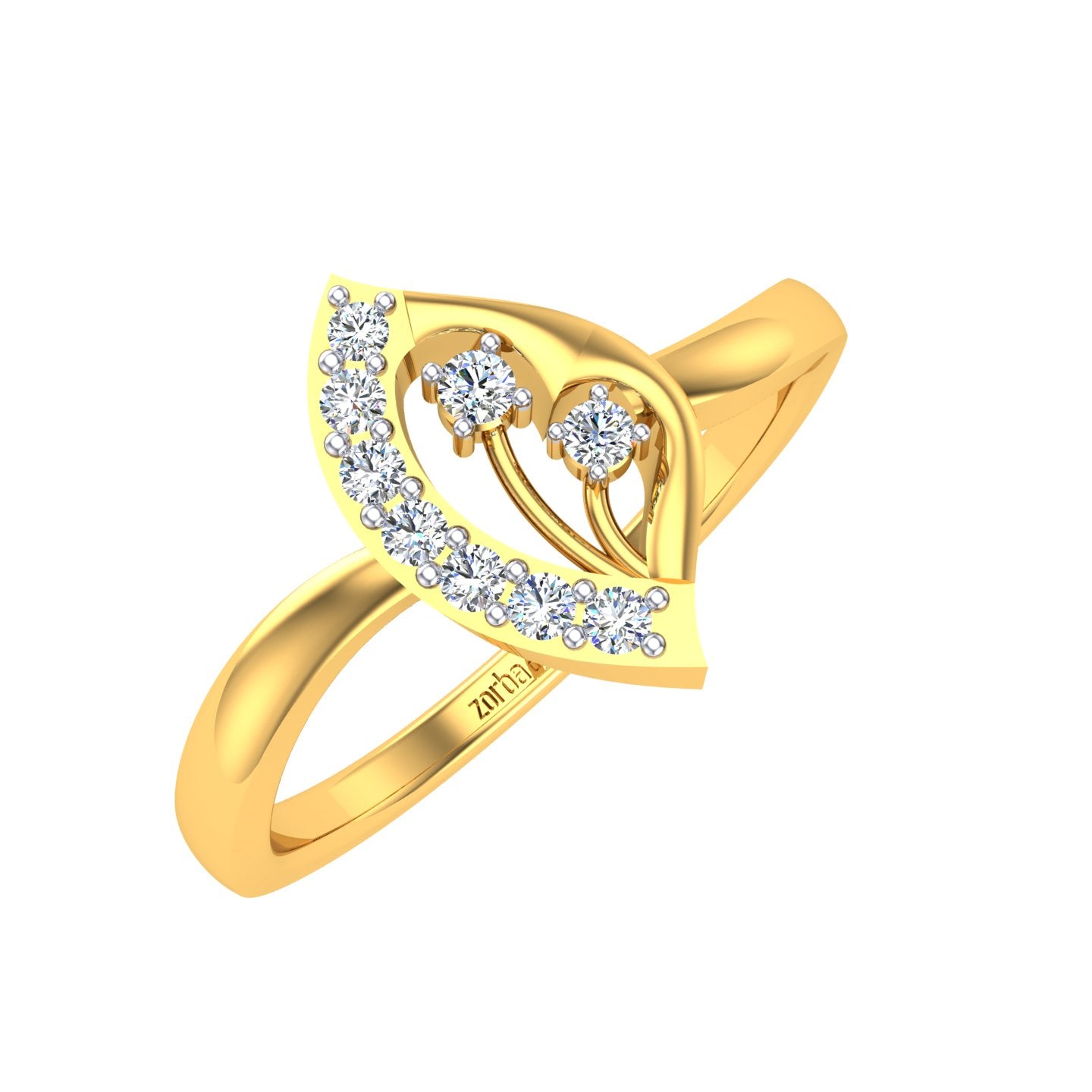 Emerald Leaf Spark Ring