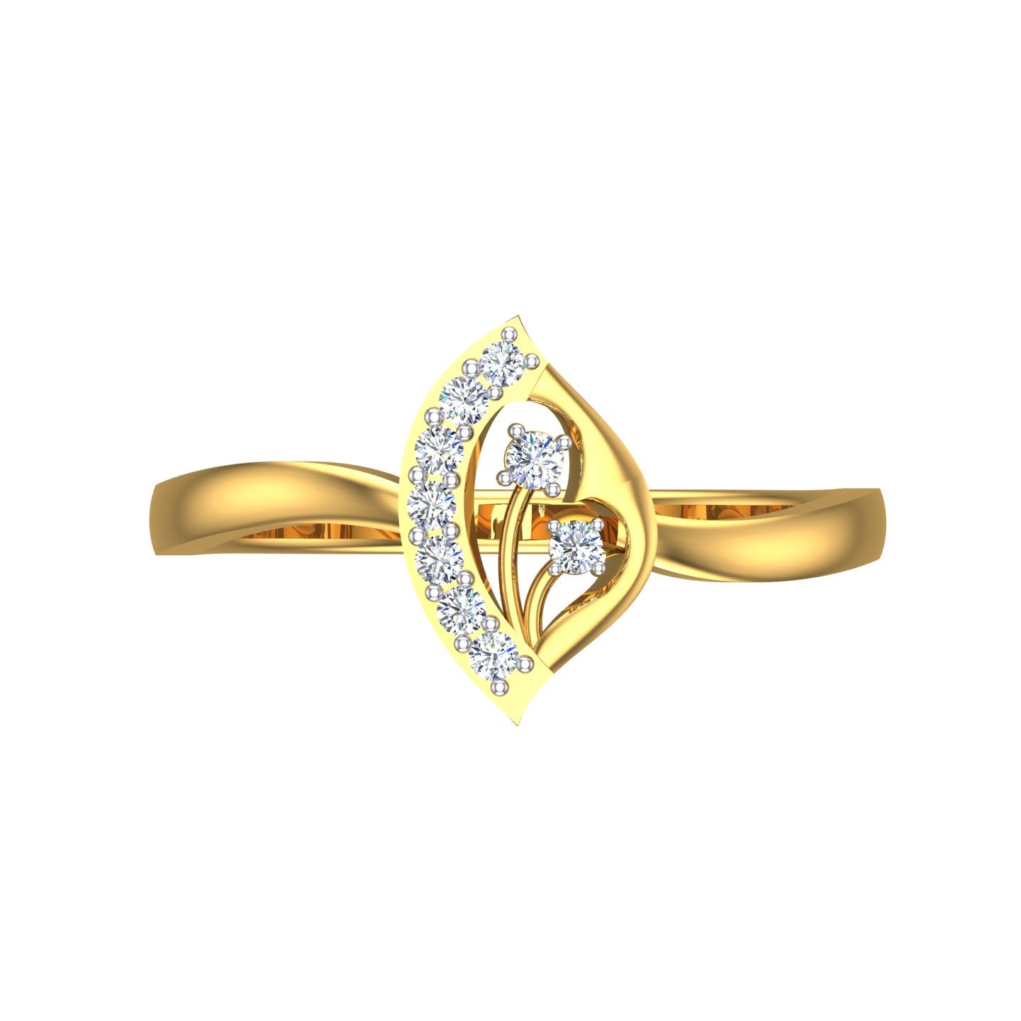 Emerald Leaf Spark Ring