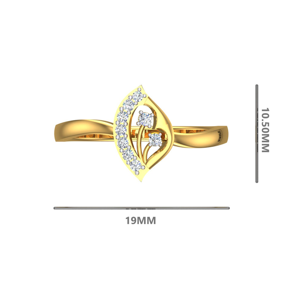 Emerald Leaf Spark Ring