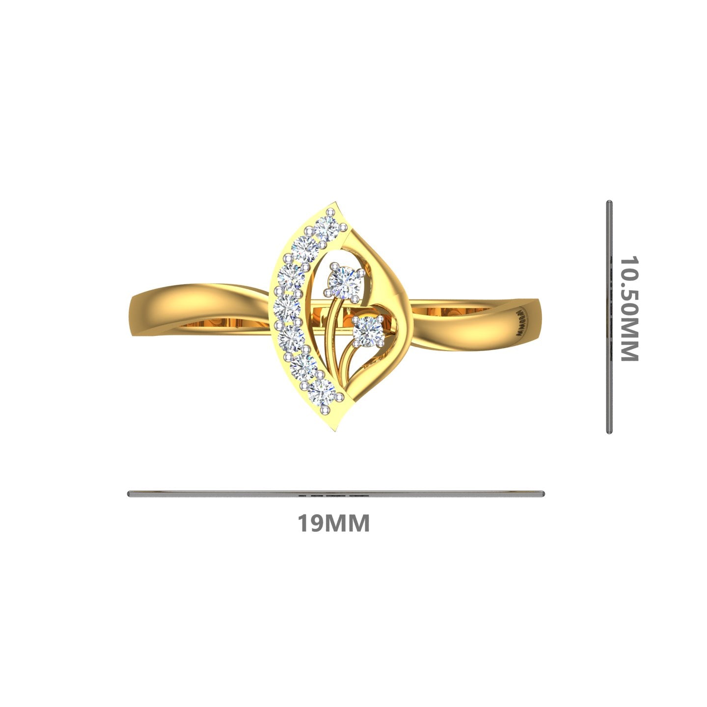 Emerald Leaf Spark Ring