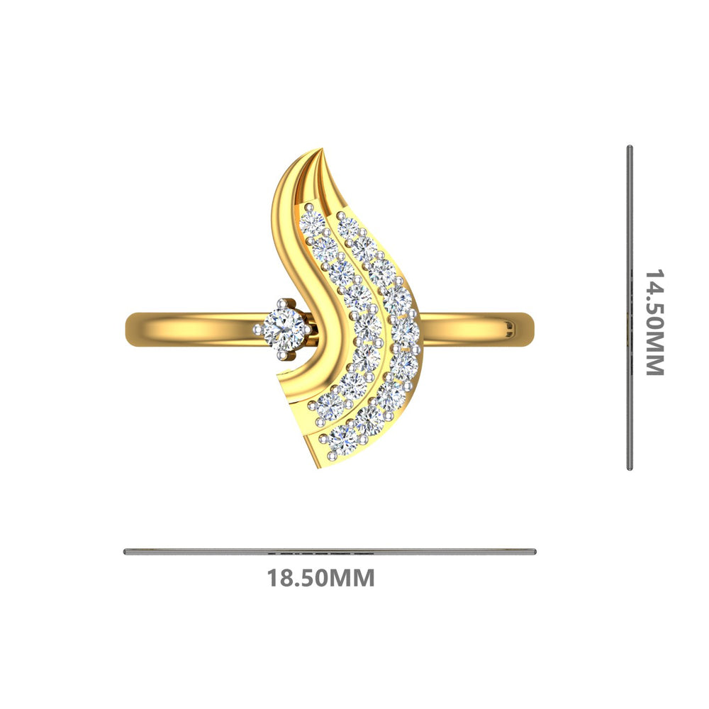 Golden Feather Cascade Ring