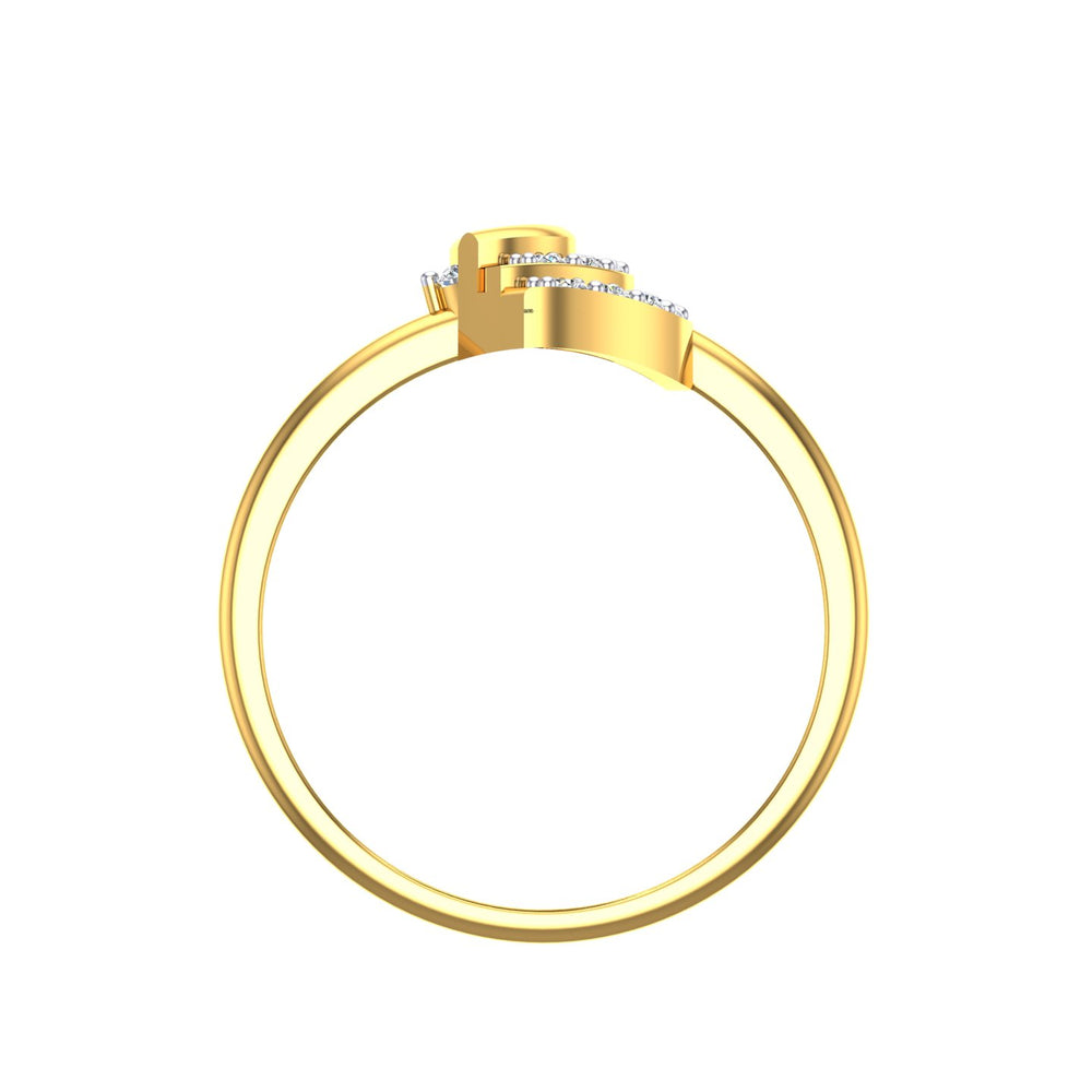 Golden Feather Cascade Ring