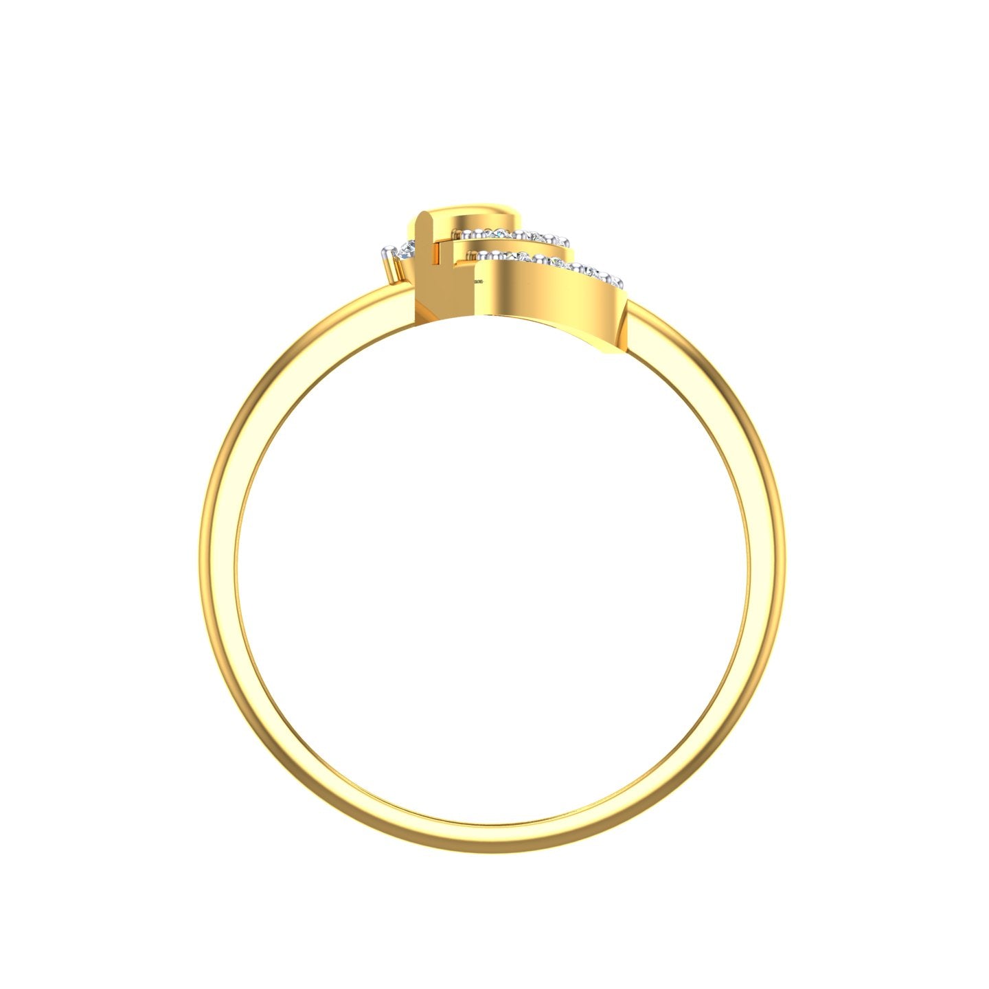 Golden Feather Cascade Ring