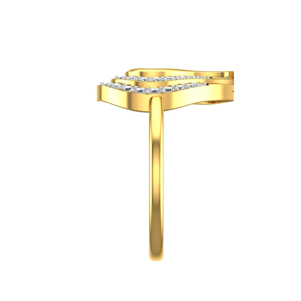 Golden Feather Cascade Ring