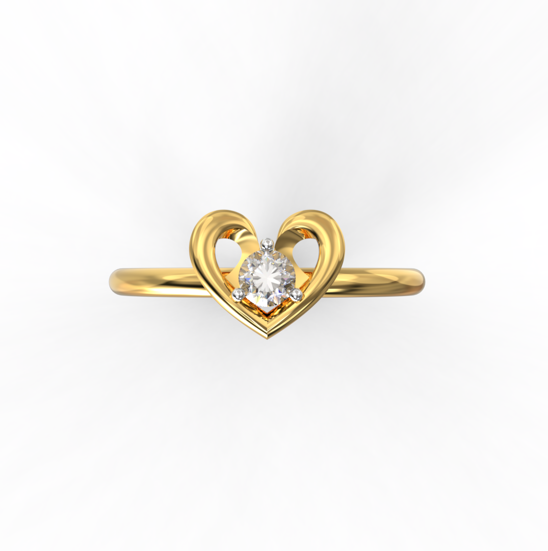 Heartfelt Solitaire Ring