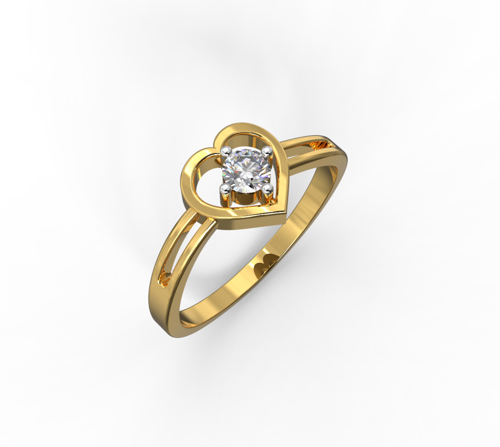 Heartline Solitaire Ring