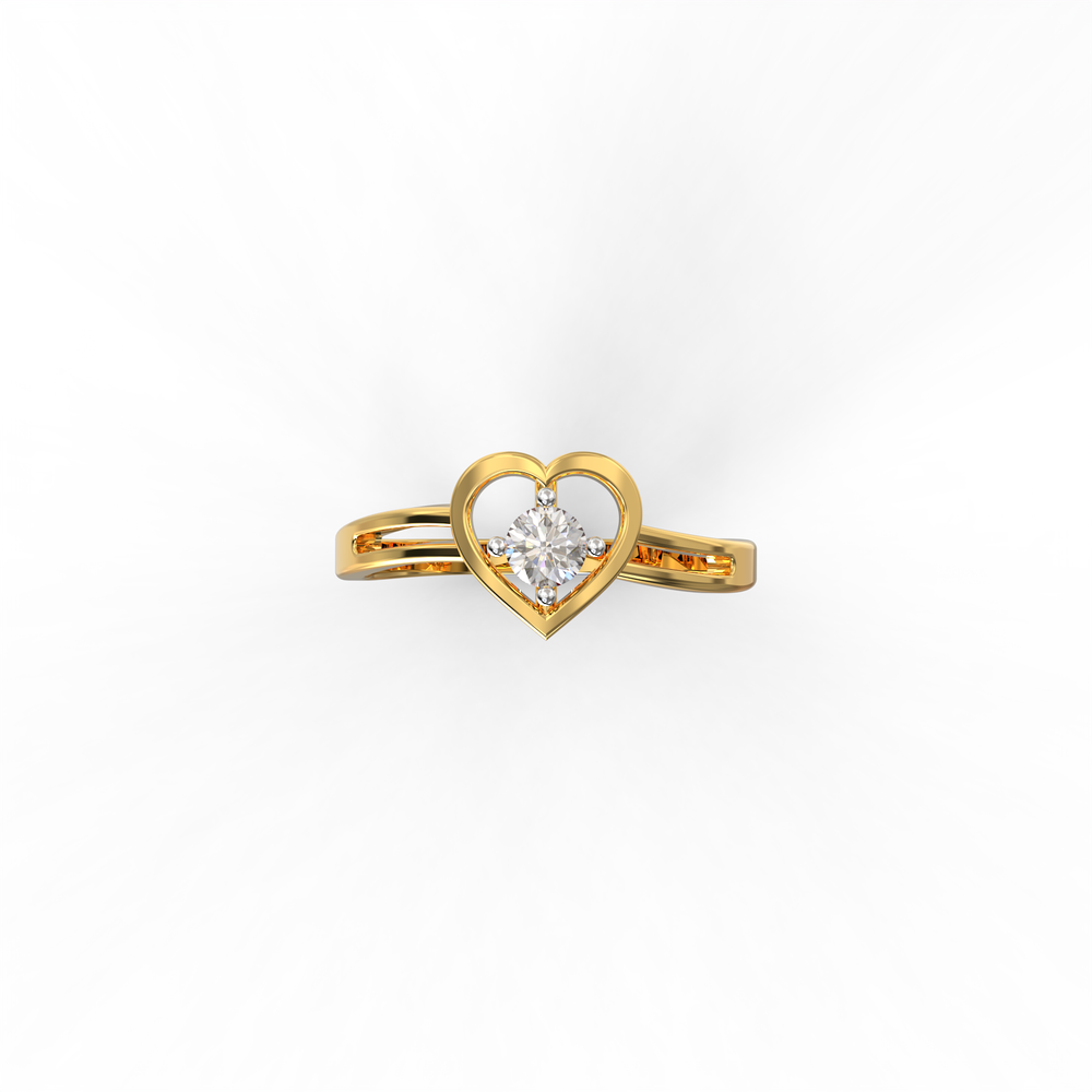 Heartline Solitaire Ring