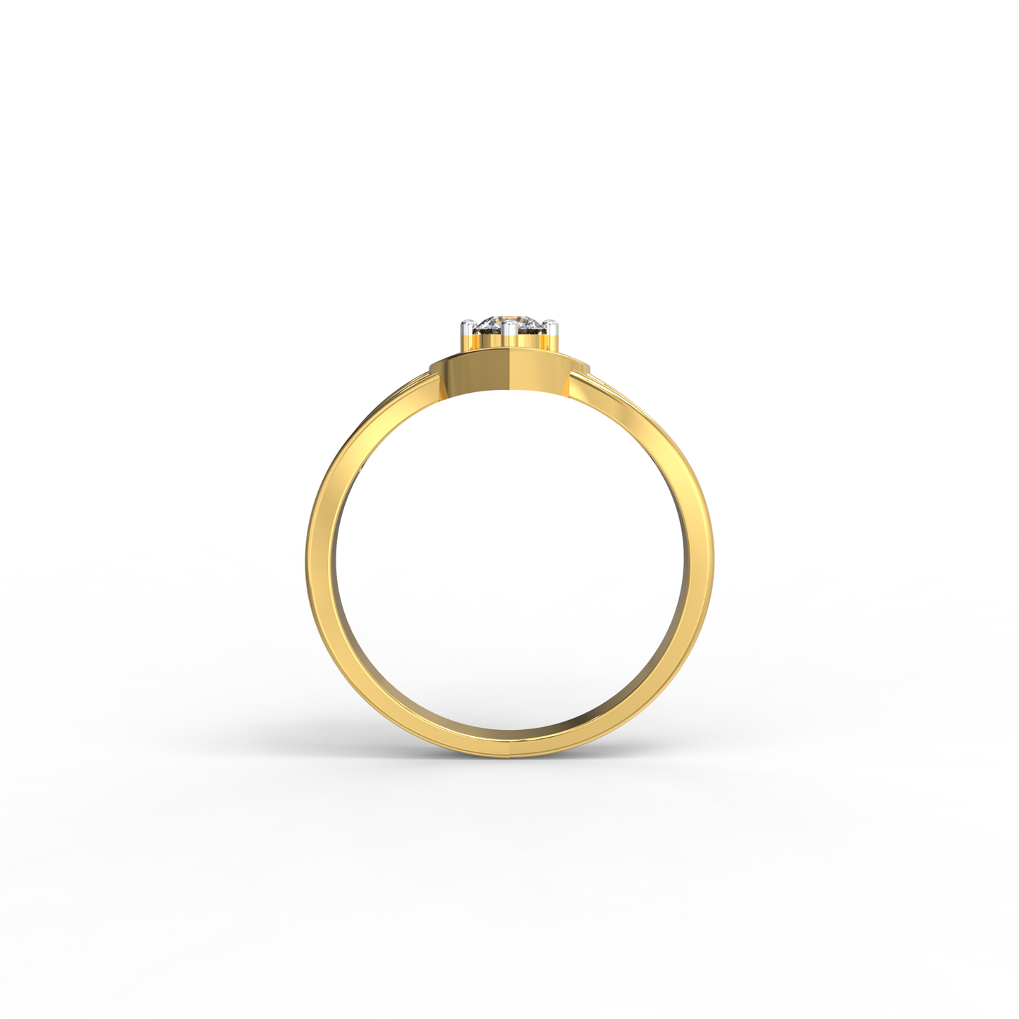 Heartline Solitaire Ring