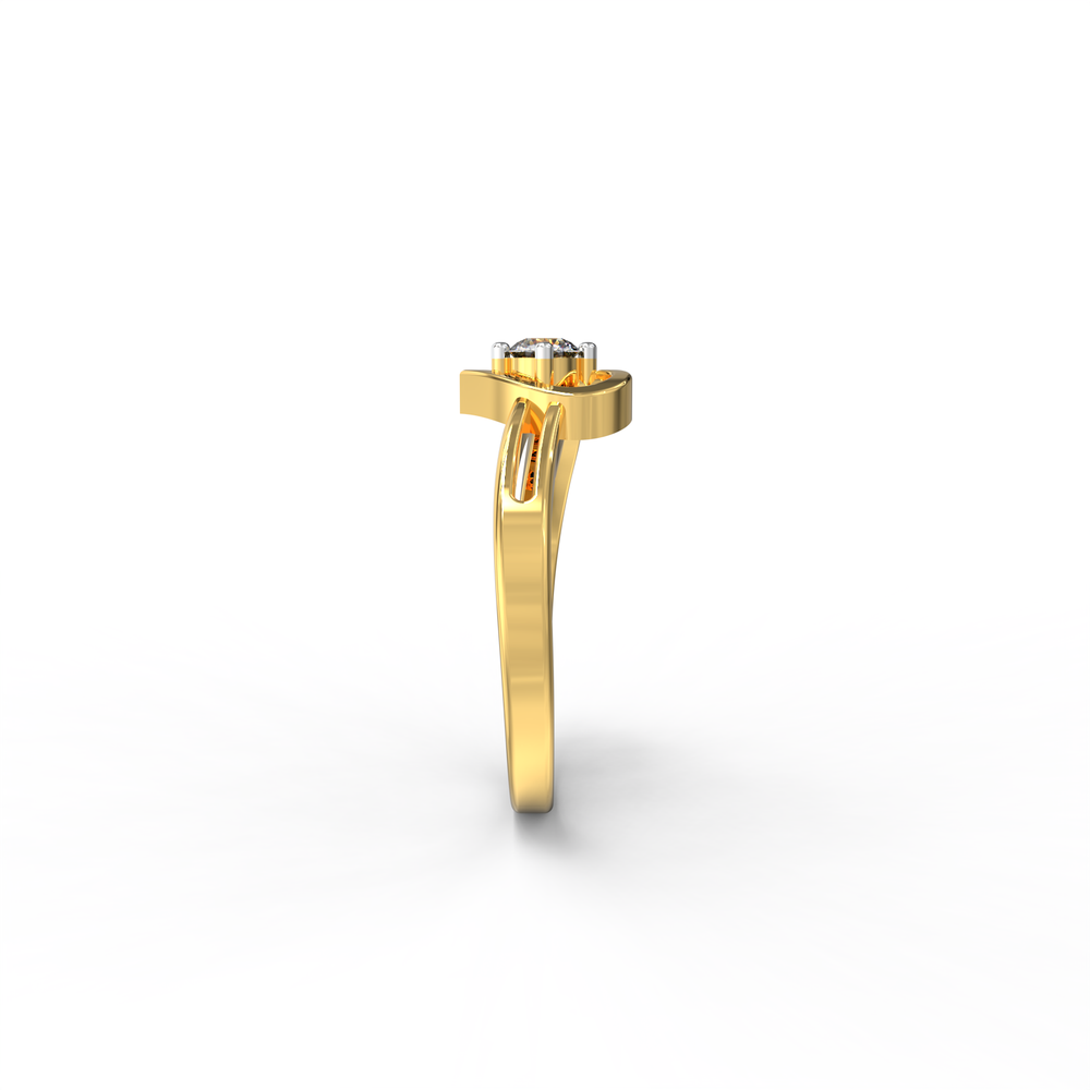 Heartline Solitaire Ring
