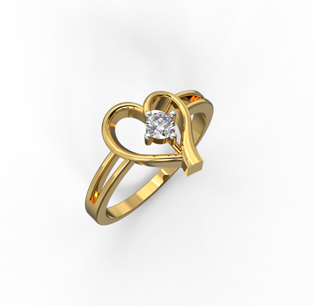 Infinity Heart Solitaire Ring