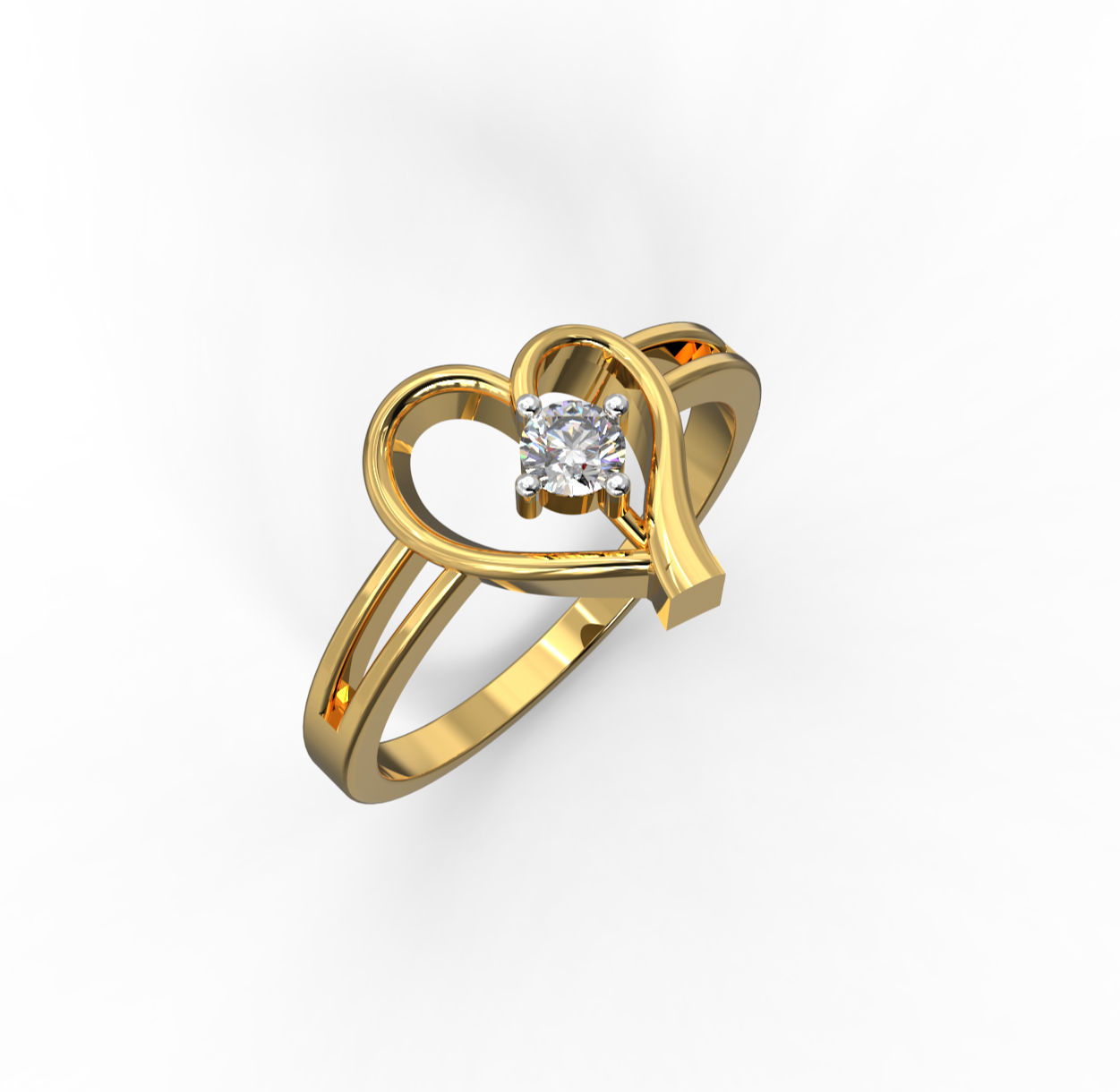 Infinity Heart Solitaire Ring