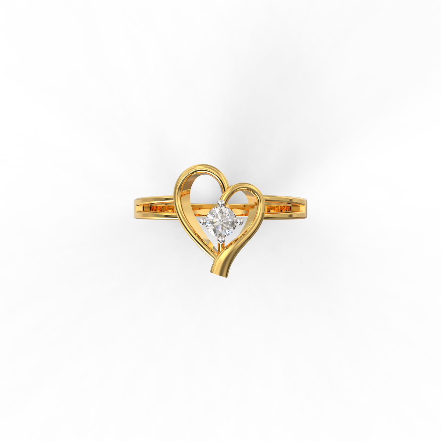 Infinity Heart Solitaire Ring