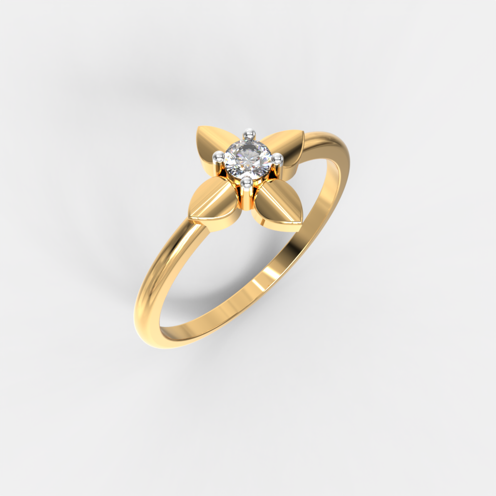 Clover Bloom Solitaire Ring