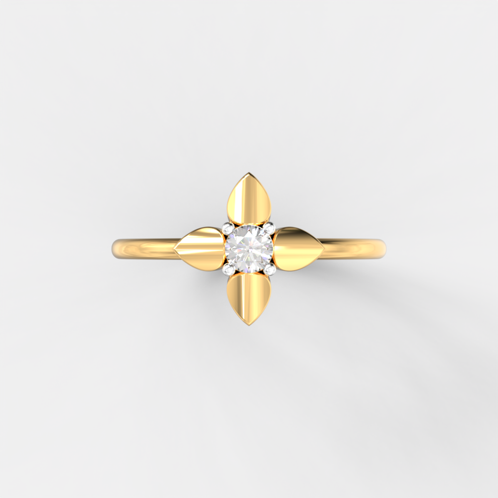 Clover Bloom Solitaire Ring