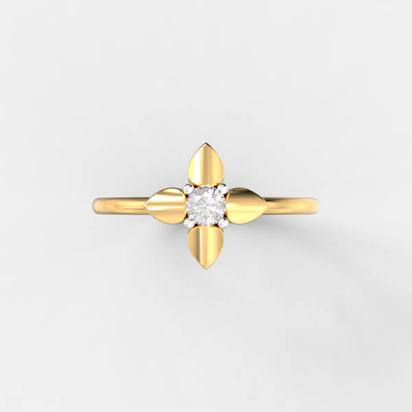 Clover Bloom Solitaire Ring hover image