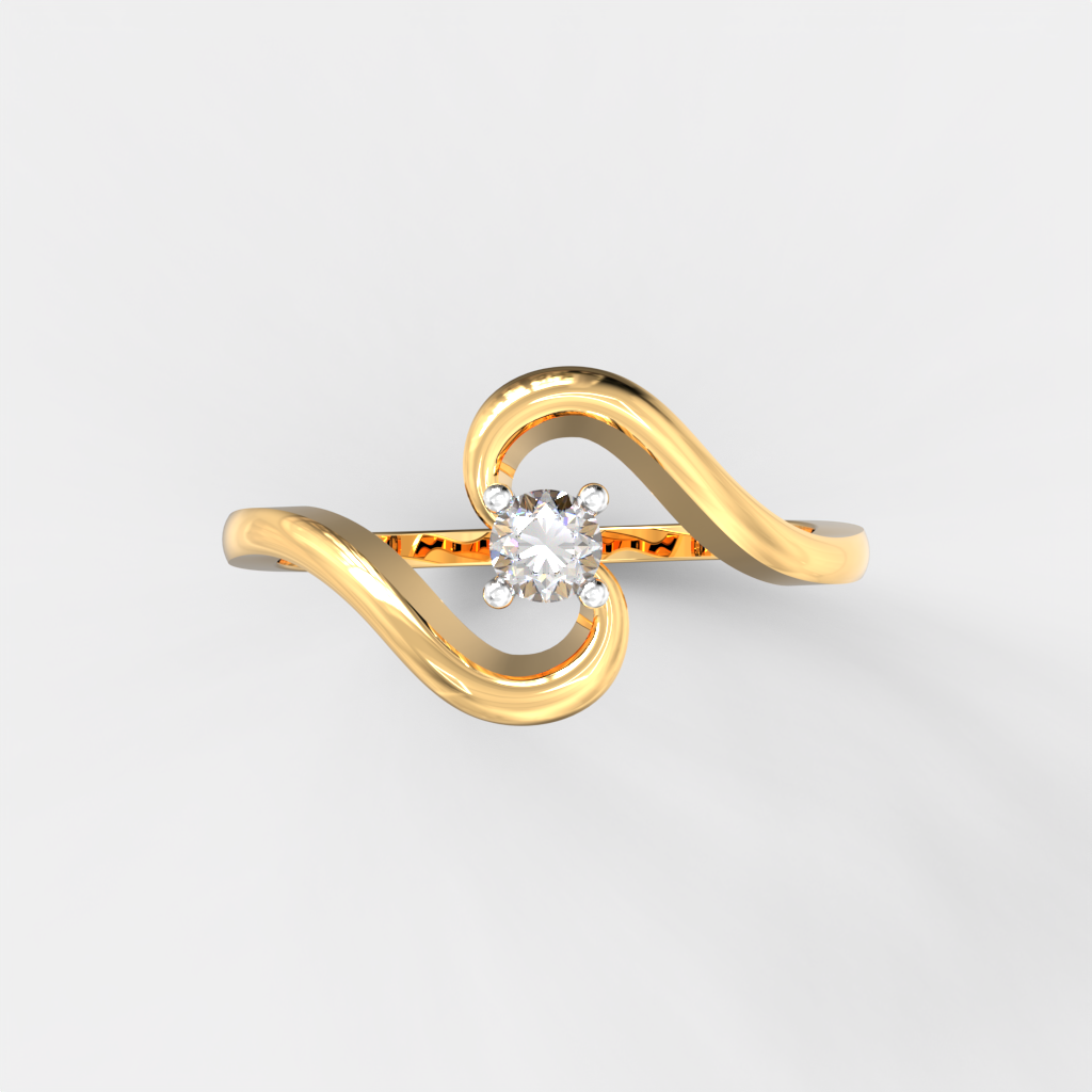 Infinity Wave Solitaire Ring