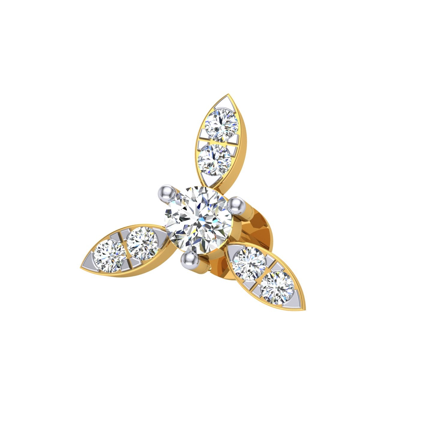 Trinity Bloom Diamond Nose Pin