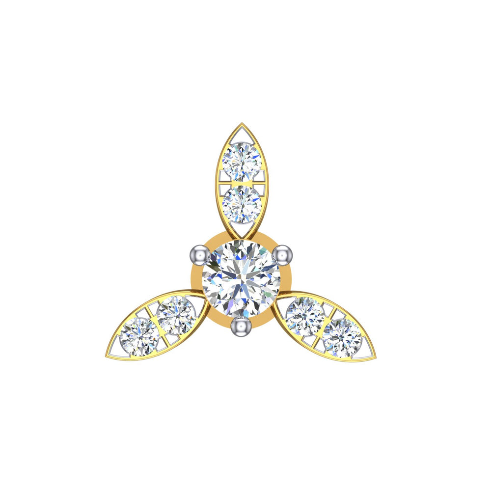 Trinity Bloom Diamond Nose Pin
