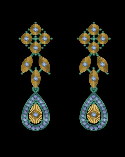 Celestial Bloom Drop Net Earrings