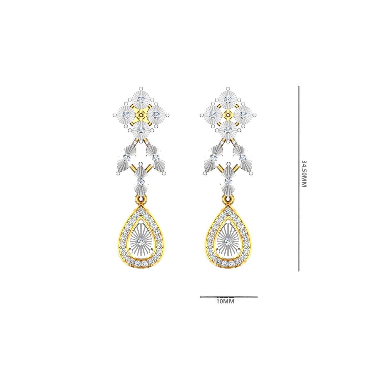 Celestial Bloom Drop Net Earrings