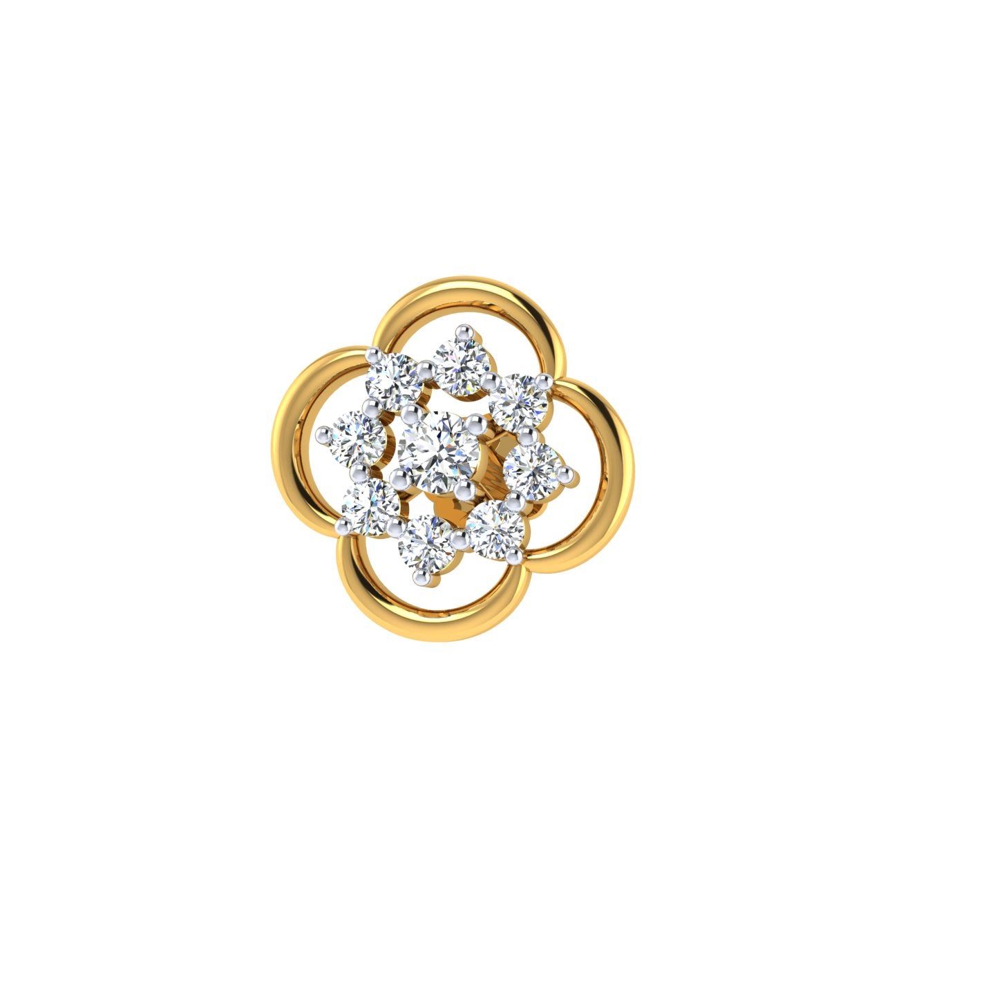 Celestial Clover Diamond Nose Pin