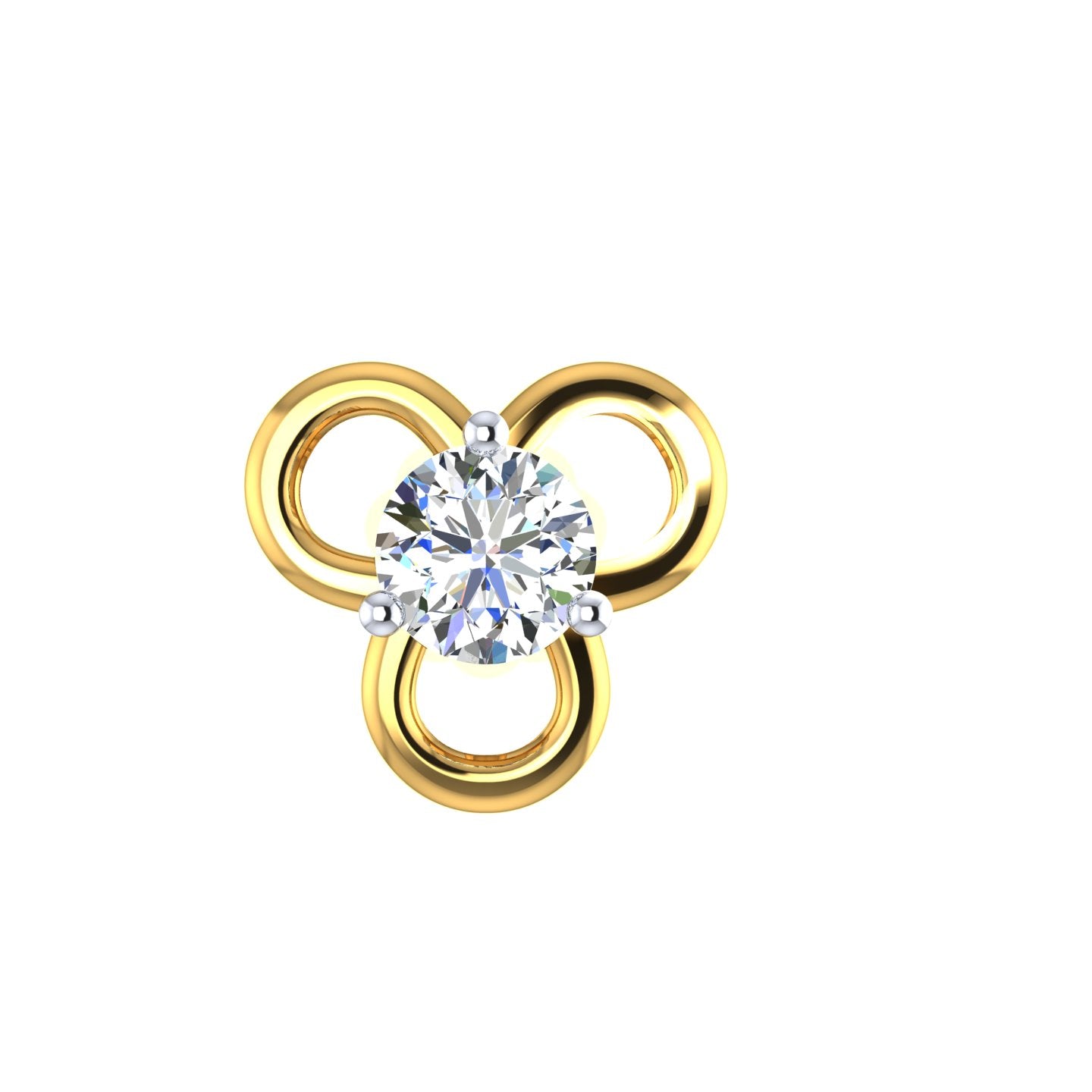 Solitaire Petal Glow Diamond Nose Pin