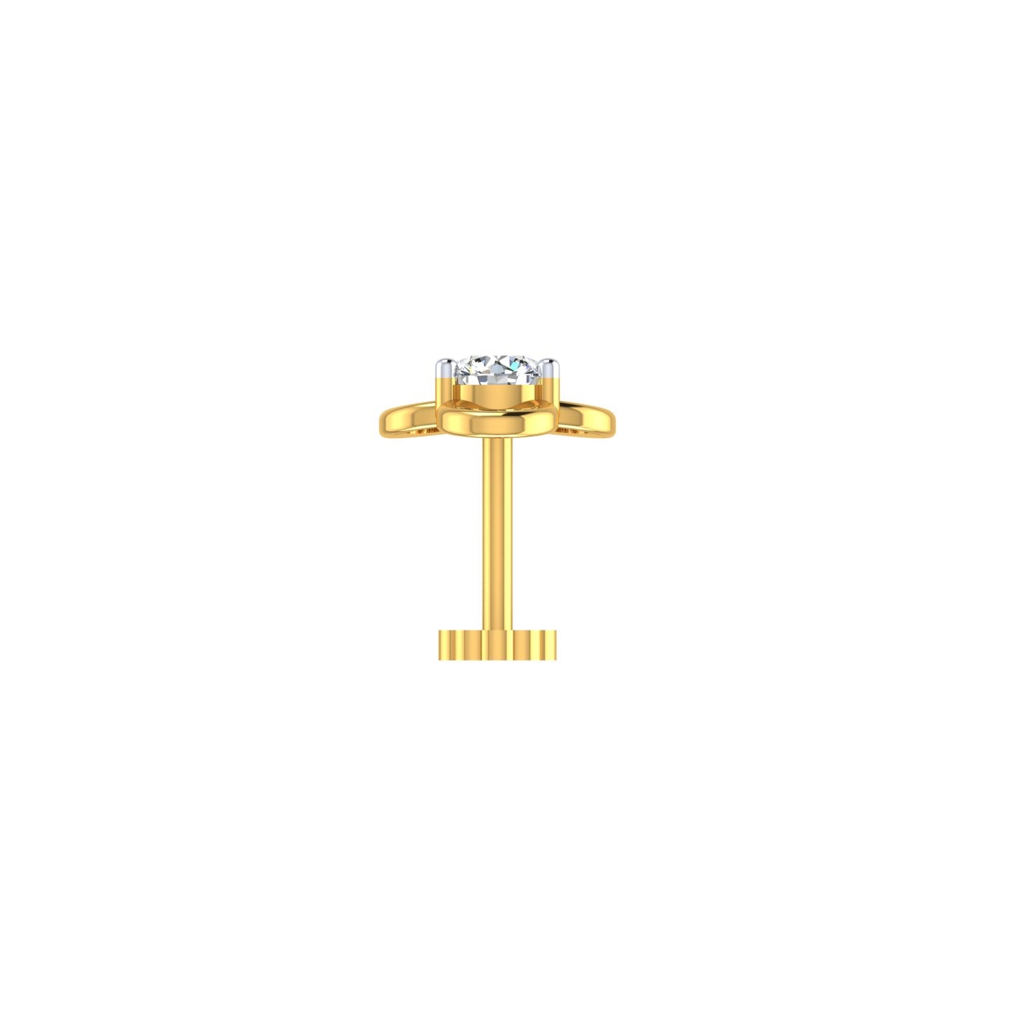 Solitaire Petal Glow Diamond Nose Pin