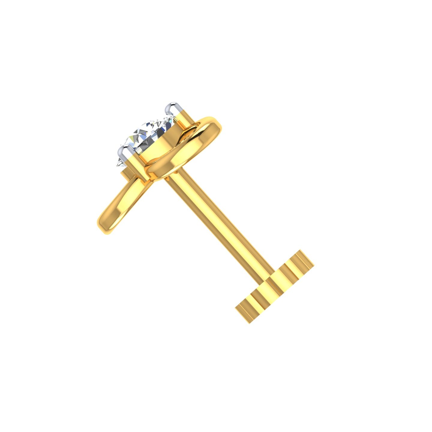 Solitaire Petal Glow Diamond Nose Pin