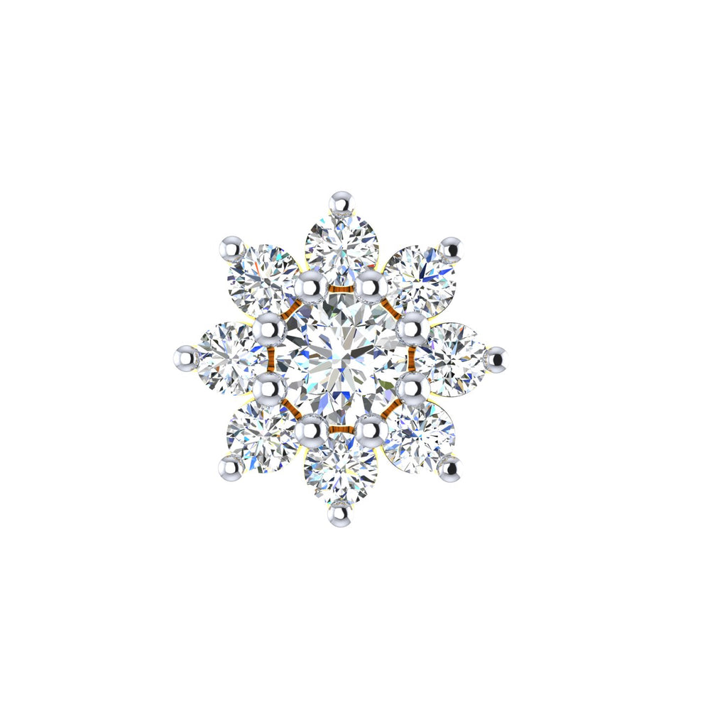 Snowflake Halo Diamond Nose Pin