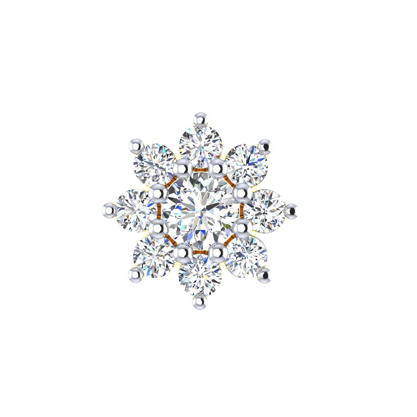 Snowflake Halo Diamond Nose Pin