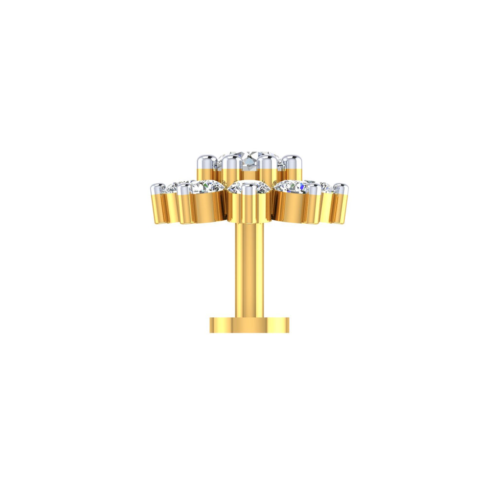 Snowflake Halo Diamond Nose Pin