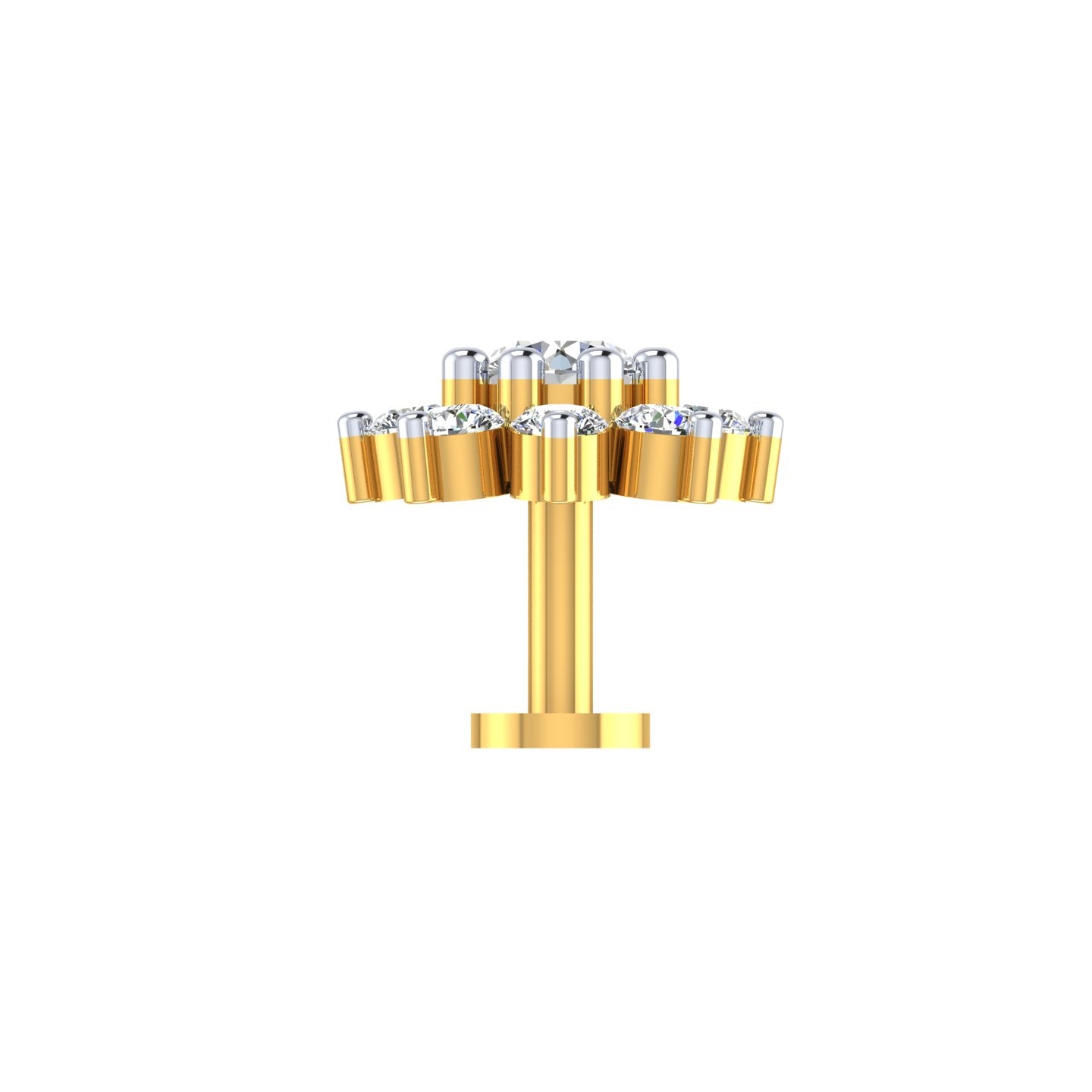 Snowflake Halo Diamond Nose Pin