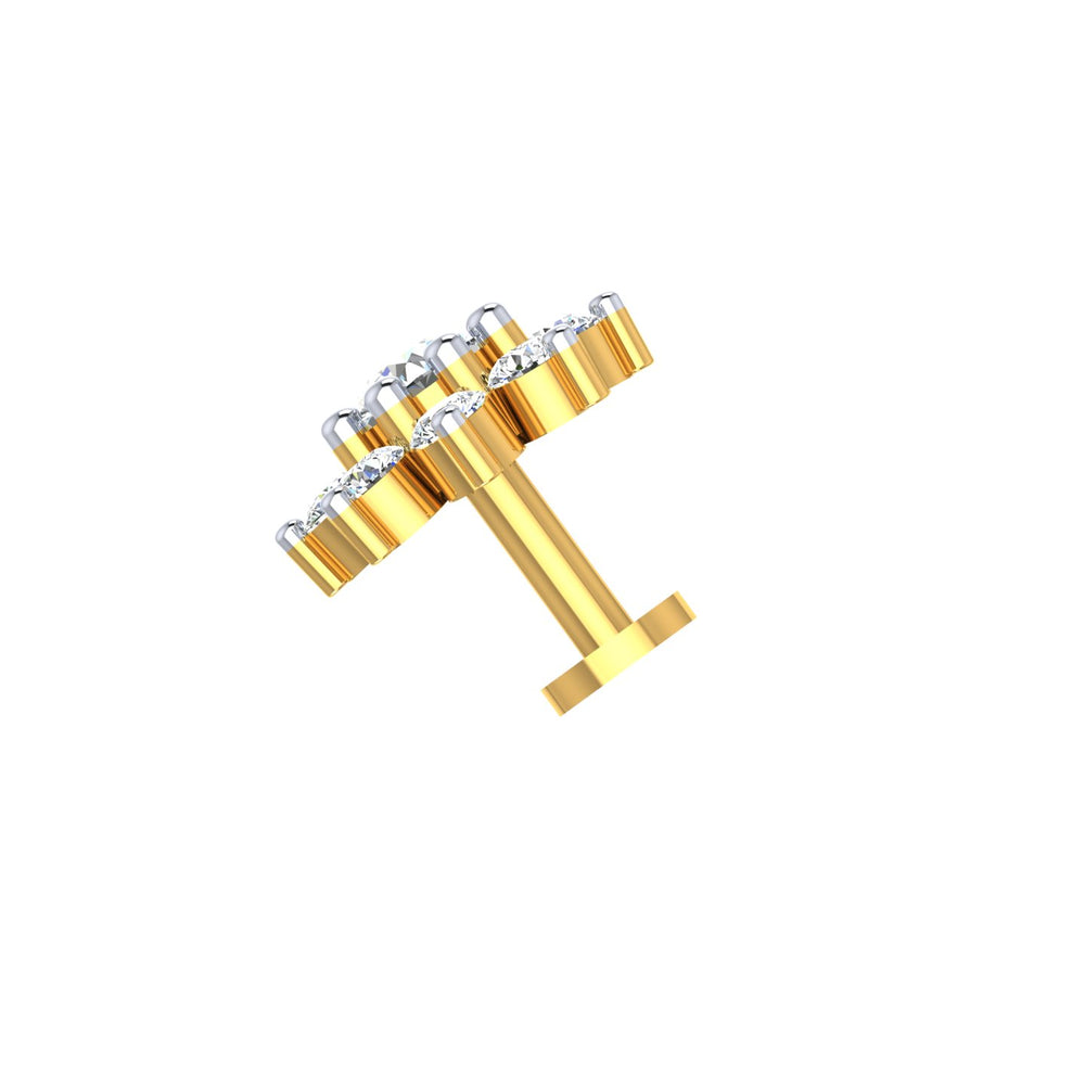 Snowflake Halo Diamond Nose Pin