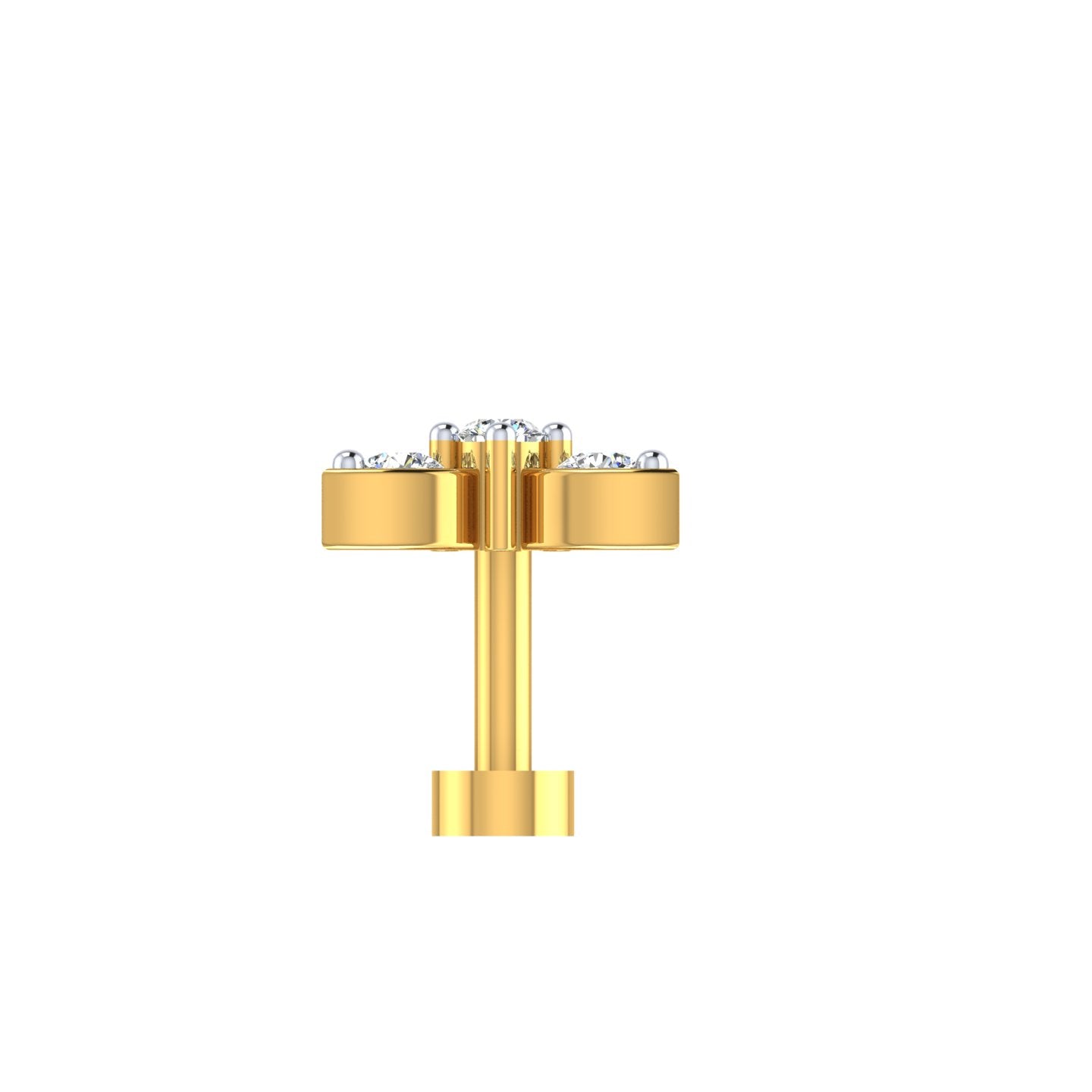 Petal Prism Diamond Nose Pin