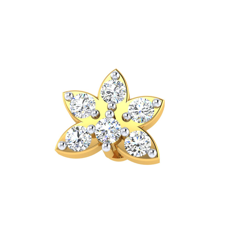 Petal Prism Diamond Nose Pin